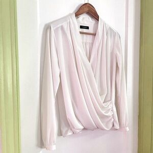 Autograph Draped White Wrap Shirt